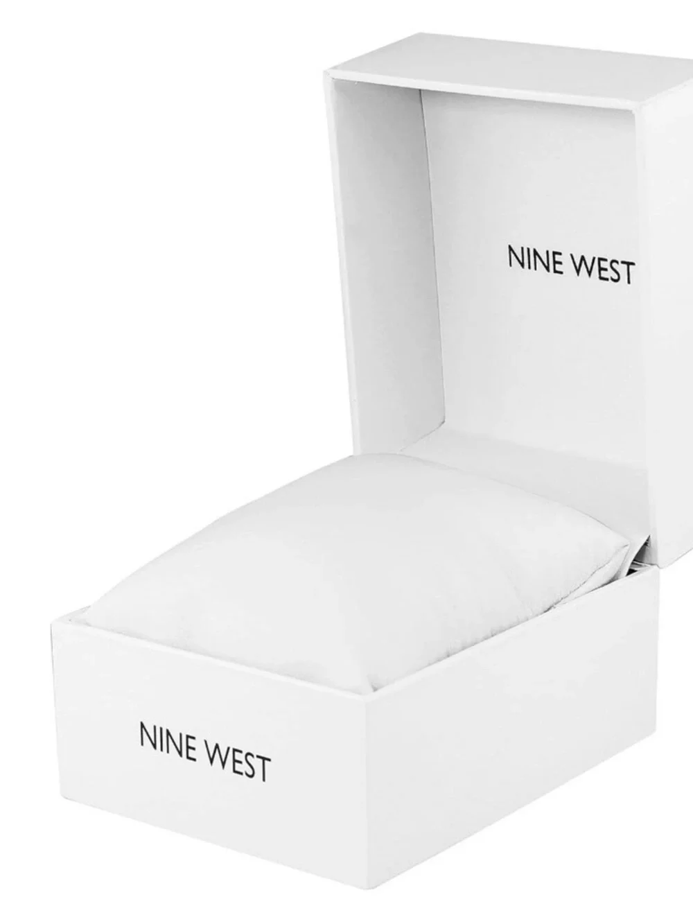 Nine West Women's White Gold Analog Japanese Quartz Modern Square Bracelet Watch